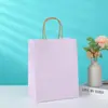 Bolsa de Mano de Papel Kraft Colorida de Mancha Bolsa de Regalo de Color Puro Bolsa de Compras para Ropa Bolsa de Papel para Empaque de Horneado con Logo Impreso