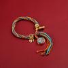 Pulseira Xizang Thangka Oito Santos Padroeiros Pulseira Thangka Tecida à Mão para Mulheres Deus da Riqueza Pulseira Xizang Nova Tendência Nacional