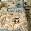 Conjunto de Roupa de Cama Classe A Quatro Peças Algodão Puro Lençóis de Cama Capa de Edredom Capa de Edredom Lençóis de Cama Conjunto de Três Peças para Dormitório de Estudante 4 Estações