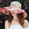 Sombrero de Playa Grande Estilo Coreano para Vacaciones, Protección Solar, Sombrero Anti-Sol, Sombrero de Paja con Ala para Mujer, Sombrero de Sol de Viaje al por Mayor