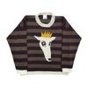 Suéter jacquard com padrão abstrato estilo japonês, marca da moda, solto, casual, estilo preguiçoso, inverno, gola redonda, manga comprida, suéter para homens e mulheres