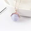 Pingente de Bola de Aromaterapia de Vidro Sem Tampa Colar de Perfume Esférico Corrente de Clavícula Simples e Fashion