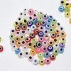 Cuentas planas redondas de resina color azul ojo turco de la suerte transfronterizas, accesorios para hacer joyería DIY, se envía en 48 horas