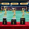 Trofeos de cristal hechos a medida para competiciones de bádminton, premios y recuerdos personalizados para campeones de eventos deportivos individuales y de dobles