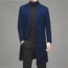 Abrigo de lana de longitud media ajustado estilo coreano para hombre de AliExpress, color liso de moda, gabardina de mezcla de lana para hombre de talla grande