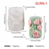 Molde de silicone para vela perfumada cilíndrica em relevo 3D tulipa girassol borboleta flor DIY sabonete artesanal