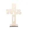 Cruz de Madeira Transfronteiriça Ornamento de Artesanato de Páscoa DIY Pequena Mesa Batismal Decoração de Casa Placa de Madeira Cruz