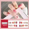 Unhas Postiças Curtas Personalizadas no Atacado, Adesivos de Unha Embalados, Unhas Usáveis, Arte de Unha Ilustrada, Unhas Postiças