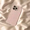 Venda Quente na Amazon Capa de Celular iPhone 17 Cor Macaron Listras Verticais Camada Única Furo Grande Capa Protetora Atacado