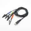 Cable de prueba personalizado Mini Din de 8 pines a pin de electrodo 2.0*4 con pinza de cocodrilo mediana*4