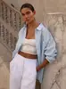 Camisa de algodón puro para mujer transfronteriza, nuevo estilo europeo y americano 2026, holgada, transpirable, elegante, moderna para ir al trabajo, camisa de manga larga para mujer