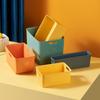 Cesta de almacenamiento de archivos de oficina estilo japonés plástico PP blanco puro cesta de almacenamiento apilable cesta de almacenamiento de juguetes para jardín de infantes