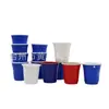 Molde de fábrica SOLO vaso pequeño de vino bicolor plástico 2 oz doble capa soldada vaso para licores liso promoción copa de degustación