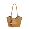 Bolsa Tote para o Dia a Dia com Padrão Trançado Feminina 2026 Nova Outono High-End Retrô Bolsa de Ombro Único Bolsa de Mão de Grande Capacidade