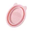 Set de limpieza de brochas cosméticas de tres piezas tazón de lavado plegable de silicona borla para polvo herramienta artefacto de limpieza de huevo de maquillaje de belleza red de secado