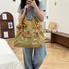 Mismo Estilo de Celebridad de Internet Verano Estilo Japonés Cadena de Bolas Bolso de Compras Bordado Moda Femenina Nicho Gran Capacidad Bolso de Hombro