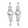 Pendientes colgantes de rombos con borlas tachonados de diamantes de aguja de plata transfronterizos europeos y americanos, pendientes exquisitos y de moda, pendientes versátiles y elegantes al por mayor