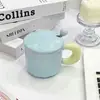 Caneca de leite-fufu para dropshipping com tampa e colher, caneca de café de cerâmica fofa de alto valor para meninas, adequada para casais e uso no escritório