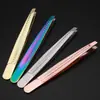 Pinzas de acero inoxidable para cejas pinzas para depilar cejas herramienta de belleza para maquillaje pinzas para cejas de boca oblicua pinzas para pestañas pinzas para depilar barba pinzas para cejas de boca oblicua