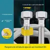 Mangueira de metal em aço inoxidável 304 para água fria e quente entrada única de água fria válvula angular aquecedor de água vaso sanitário alta pressão tubo de conexão de 4 pontos