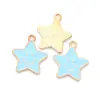 Pingente fofo de rosto sorridente de desenho animado, estrela de cinco pontas, gota de óleo, acessórios de joias de liga DIY, pingente para pulseira, colar, chaveiro