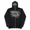Sudadera con capucha y cremallera completa de forro polar neutro Y2K Talla grande Streetwear Chaqueta Cruise Stussy