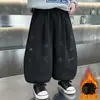 Pantalones de Felpa Tejida para Niños Otoño Invierno 2026 Nuevo Estilo Pantalones Deportivos para Niños Mono de Invierno para Bebé Pantalones de Chándal de Forro Polar Modernos