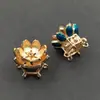 Accesorios de aleación de esmalte cloisonné azul cocido imitación estilo antiguo pabellón corona de pelo diy accesorios para tocado tocado de novia diy aleación