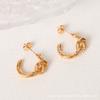 Estilo europeu e americano estilo simples 18K ouro vento frio nó nó brincos brincos femininos brinco brinco brinco joias