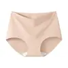 Pantaletas de Hielo y Leche Sin Costuras de Cintura Alta, Ligeras y Cómodas, Alta Elasticidad, No se Enrollan, Cobertura Completa, Braguitas para Mujer 2169