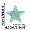 Fornecimento Transfronteiriço de Patches Bordados de Estrela de Cinco Pontas com Glitter para Roupas, Sapatos e Bolsas, Patches Decorativos, Patches Termocolantes Sem Costura