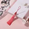 Nuevos accesorios de marcapáginas de borla de bola de tornillo de hilo largo, suministros hechos a mano de nudo chino, venta al por mayor del fabricante