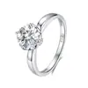 Anel de Diamante Mosan 1ct Prata de Lei S925 Anel com Design de Nicho Mesmo Estilo do Pequeno Livro Vermelho Feminino Anel de Luxo Leve Estilo Ins Atacado