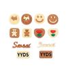 Desenho animado smiley rosto biscoito outono e inverno diy creme cola caso de telefone cocar hairpin jóias acessórios de resina Inglês placa de palavra