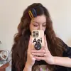 Pinza de Pelo de Terciopelo Estilo Coreano Dongdaemun, Pinza de Pelo Versátil y sin Costuras para Mujer, Pinza Lateral de Flocado para Otoño e Invierno, Pinza Dulce para Flequillo
