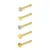 Conjunto de Piercings de Nariz Combinados Transfronteiriços, Piercings de Nariz, Conjunto de 21 Peças com 5 Diamantes, Joias de Nariz de Aço Inoxidável para Body Piercing Decorações