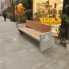 Banco de Parque de Acero Inoxidable para Exteriores, Asiento Moderno, Silla de Paisajismo con Respaldo, Banco Largo para Patio Exterior, Silla de Ocio