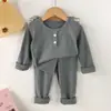 Pijamas de manga larga para niños y niñas para otoño e invierno, ropa interior térmica para bebé, tops y pantalones de otoño al por mayor, conjunto de ropa interior térmica para niños