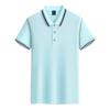 Camisa polo de verano personalizada, venta al por mayor, manga corta, solapa, cultura, publicidad, camisa, logotipo bordado.