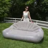 Nuevo producto transfronterizo: Sillón Inflable Doble en Forma de Abanico, Plegable para Ocio en Interiores y Exteriores, Sofá Perezoso Grande Espesado de Terciopelo