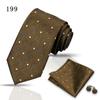 Corbata de alta gama para negocios, pañuelo de bolsillo, 3 piezas, regalo para hombre, vestido de boda, corbata de poliéster de seda, corbata de traje