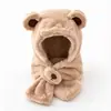 Sombrero para niños bufanda para bebé integrada felpa otoño e invierno lindo súper lindo sombrero niños y niñas engrosado cálido infantil