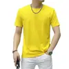 Camiseta de Manga Curta Lisa Preta e Branca Nova de Verão 2026 para Homens, Corte Slim, Respirável, Gola Redonda, Casual, Versátil, Manga Meia Mão