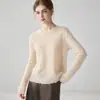 Baicai Veludo Cashmere Outono/Inverno Novo Cor Sólida Malha Camada Base Solto Vazado Manga Longa Suéter Macio e Amigo da Pele