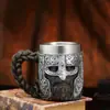 2025 Novo Produto Transfronteiriço Caneca de Cerveja Guerreiro Armadura Retrô Resina Aço Inoxidável Marca de General Viking Caneca de Café