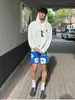 Pantalones Cortos Casuales de Algodón con Estampado de Espuma Estilo Americano de Marca de Moda para Hombre, Pantalones Cortos Deportivos de Baloncesto de Verano, Pantalones Exteriores de Tres Cuartos