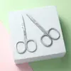 Tatuagem de Cílios Bordado Tesouras de Beleza de Aço Inoxidável Tesouras de Maquiagem Poda de Sobrancelhas Pontiagudas Adesivos para Pálpebras Tesouras Pequenas Homens e Mulheres Cabeça Redonda Tesouras para Pelos do Nariz