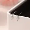 Aretes de Plata S925 para Mujer, Diseño de Nicho, Aretes de Perforación de Alta Gama, Aretes de Circonita, Modernos y Versátiles E02720