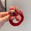 Diadema de Flores Roja a Cuadros para Año Nuevo para Niños en Otoño e Invierno, Diadema Linda de Dibujos Animados, Diadema para Niñas, Accesorios para el Cabello