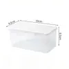 Caja de almacenamiento de escritorio con tapa, tapa abatible, PP transparente, rectangular, estrecha y larga, para papelería, bolígrafos, notas y artículos varios
